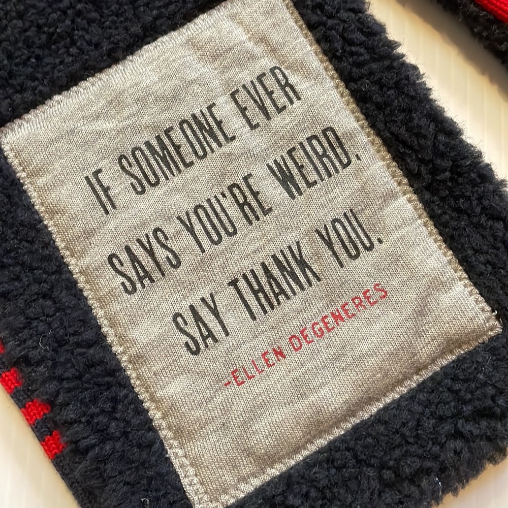 Gap Kids - Ellen Degeneres scarf. Dark blue, light blue, red & gray.  One size
